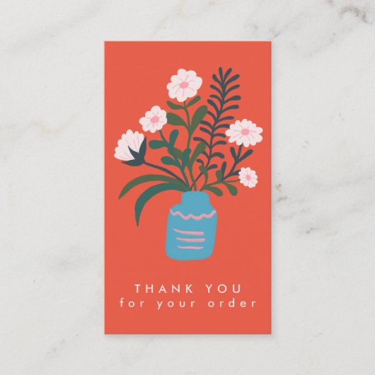 BLOEM VAAS QR Code Orde Dank u Aangepast Visitekaartje (Voorkant)