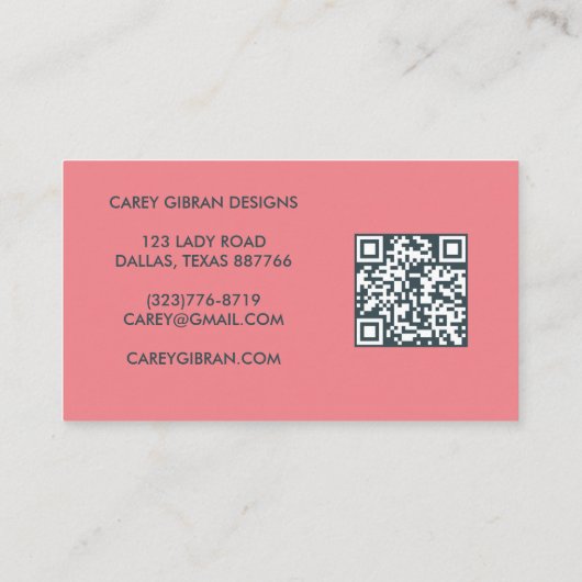 BLOEM VAAS QR Code Orde Dank u Aangepast Visitekaartje (Achterkant)