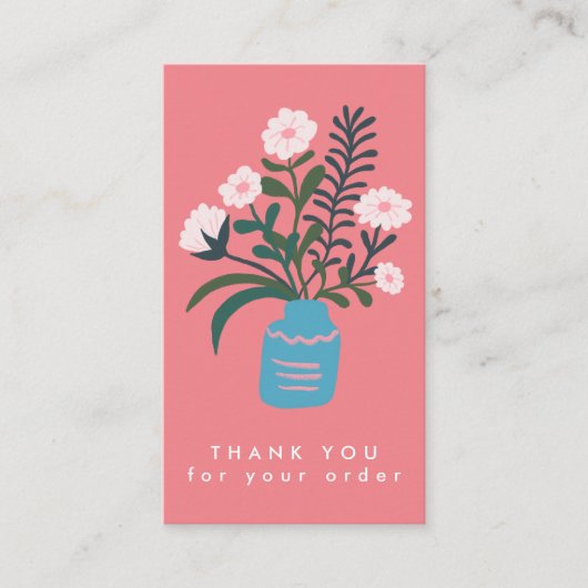BLOEM VAAS QR Code Orde Dank u Aangepast Visitekaartje (Voorkant)