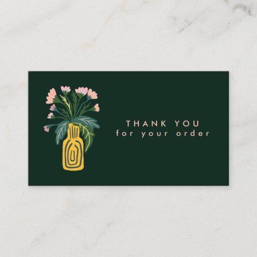 BLOEM VAAS QR Code Orde Dank u Aangepast Visitekaartje (Voorkant)