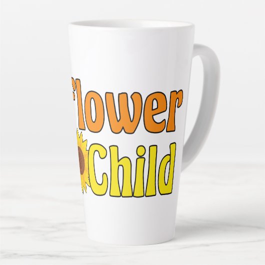 Bloem van 70-jarige kinderteugels latte mok (Rechterhoek)