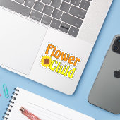Bloem van 70-jarige kinderteugels sticker (Laptop met iPhone)