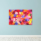 Bloem van Dalhia, Oriental Lilies Canvas Afdruk (Insitu (Houten vloer))