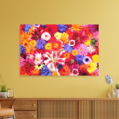 Bloem van Dalhia, Oriental Lilies Canvas Afdruk (Insitu (Woonkamer))