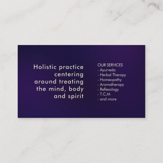 Bloem van de boom - Goud en parels Visitekaartje (Achterkant)