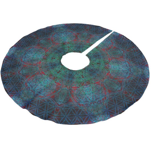 Bloem van de Hexagon Mandala - boomskirt Kerstboom Rok (Gekanteld)