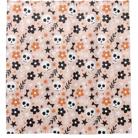 Bloem van de schedel douchegordijn (Voorkant)