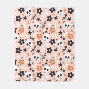 Bloem van de schedel fleece deken