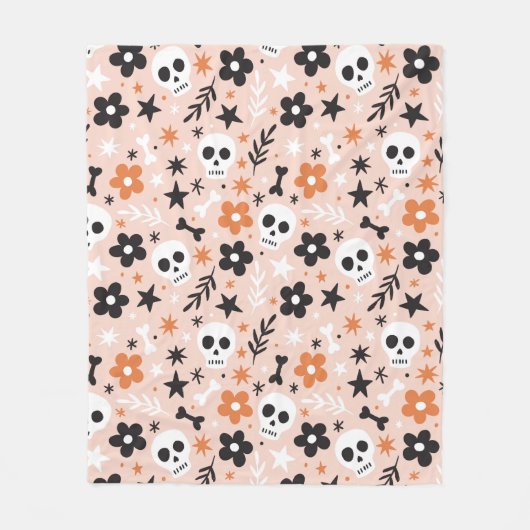 Bloem van de schedel fleece deken (Voorkant)