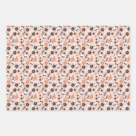 Bloem van de schedel inpakpapier vel (Voorkant)