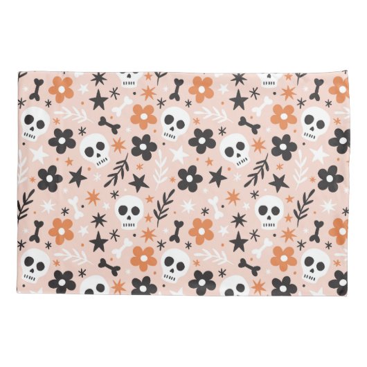 Bloem van de schedel kussensloop (Achterkant)