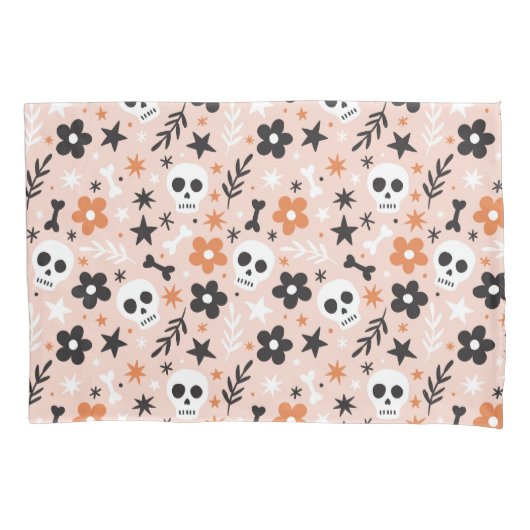 Bloem van de schedel kussensloop (Voorkant)