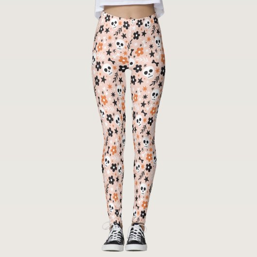 Bloem van de schedel leggings (Voorkant)