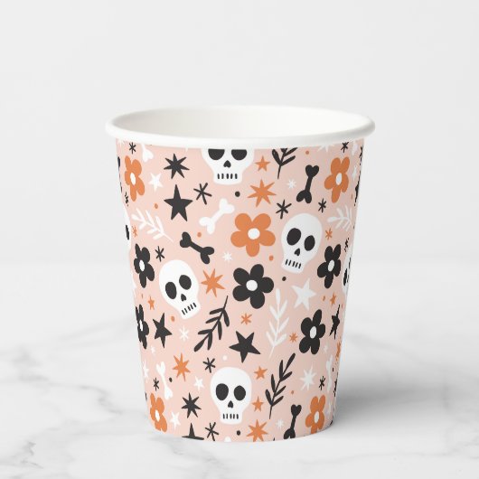 Bloem van de schedel papieren bekers (Achterkant)