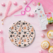 Bloem van de schedel papieren bordje (Feest)