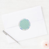 bloem van groen leven, ronde sticker (Envelop)