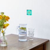 Bloem van het Blauwgroen Mandala Symbool Gold Folie Afdrukken (Laag (Keuken))