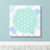 bloem van het groene leven, canvas afdruk (Insitu (Houten vloer))