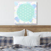 bloem van het groene leven, canvas afdruk (Insitu (Slaapkamer))