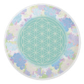 bloem van het groene leven, keramische knop (Voorkant)