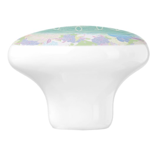 bloem van het groene leven, keramische knop (Zijkant)