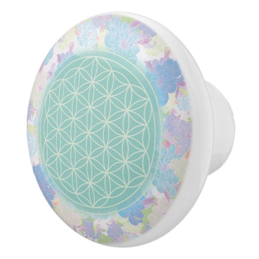 bloem van het groene leven, keramische knop (Rechts)