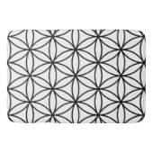 Bloem van het Grote Patroon van het Leven - Zwart  Badmat (Voorkant)