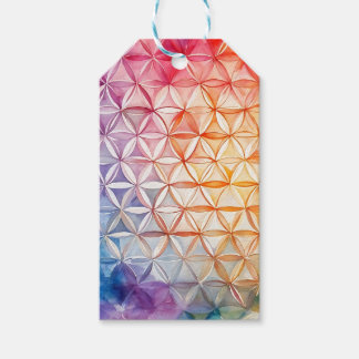 Bloem van het Leven - Aquarel Schilderij Cadeaulabel