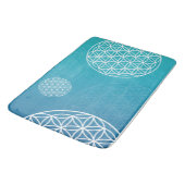 Bloem van het leven blauw / turquoise Badematte Badmat (Gekanteld)