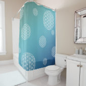Bloem van het leven blauw turquoise douchegordijn (In situ)