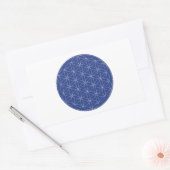 Bloem van het Leven Blauw Zilver Rechthoekige Sticker (Envelop)