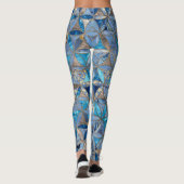 Bloem van het leven - Blauwe stenen en goud Leggings (Achterkant)