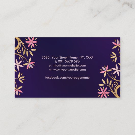 Bloem van het leven - bloeien Ornament Visitekaartje (Achterkant)