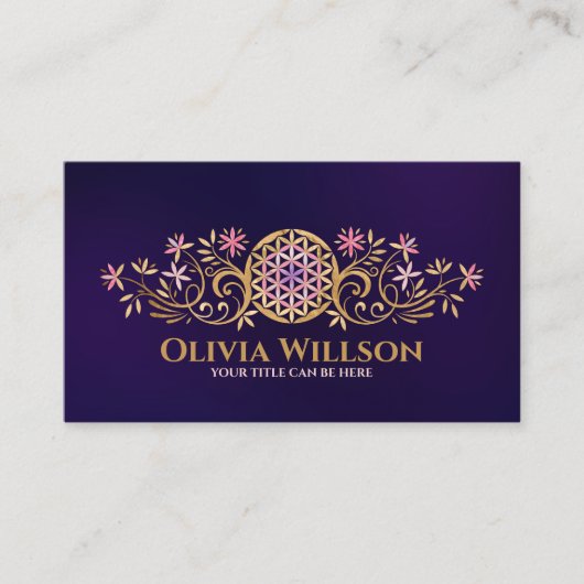 Bloem van het leven - bloeien Ornament Visitekaartje (Voorkant)