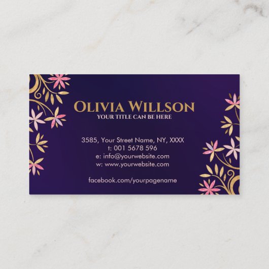 Bloem van het leven - bloeien Ornament Visitekaartje (Achterkant)