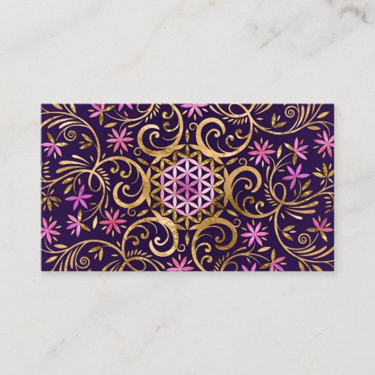 Bloem van het leven - bloeien Ornament Visitekaartje (Voorkant)