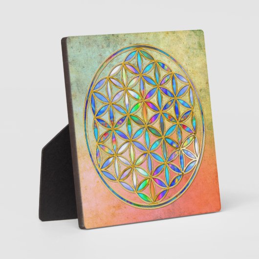 Bloem van het Leven / Bloem des Lebens - goudkleur Fotoplaat (Voorkant)