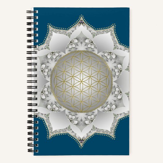 Bloem van het Leven - Bloesem Mandala 1 Notitieboek (Voorkant)
