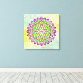 Bloem van het leven - bloesems 2 canvas afdruk (Insitu (Houten vloer))