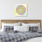 Bloem van het leven - bloesems 2 canvas afdruk (Insitu (Slaapkamer))
