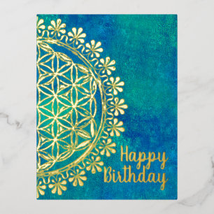 Bloem van het leven -  bloesems 2 folie feestdagen briefkaart
