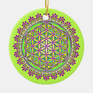 Bloem van het leven - bloesems 2 keramisch ornament