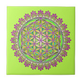 Bloem van het leven -  bloesems 2 tegeltje (Voorkant)