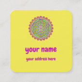 Bloem van het leven -  bloesems 2 vierkante visitekaartje (Achterkant)