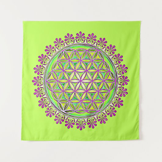 Bloem van het leven -  bloesems 2 wandkleed (Voorkant (horizontaal))