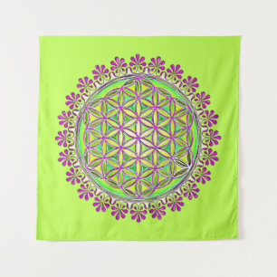 Bloem van het leven -  bloesems 2 wandkleed