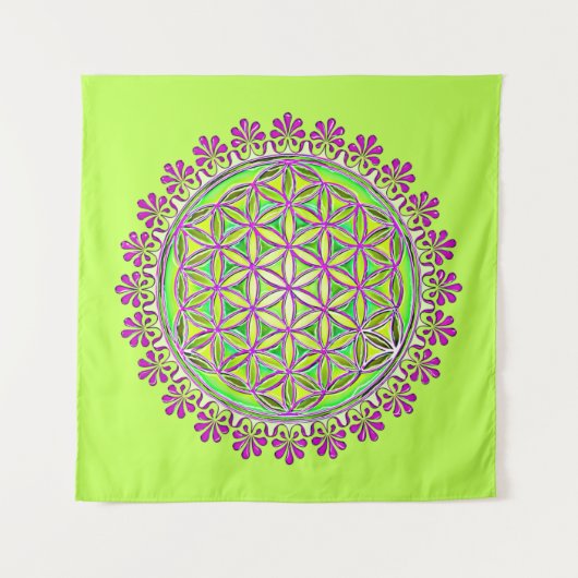 Bloem van het leven -  bloesems 2 wandkleed (Voorkant)