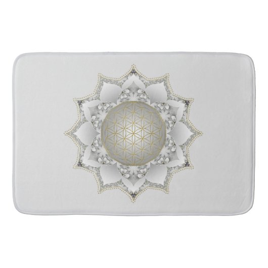Bloem van het leven - bloesems Mandala 1 Badmat (Voorkant)