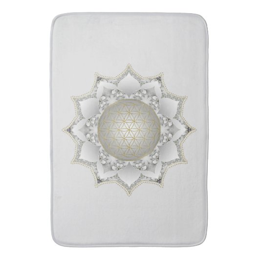 Bloem van het leven - bloesems Mandala 1 Badmat (Voorkant Verticaal)