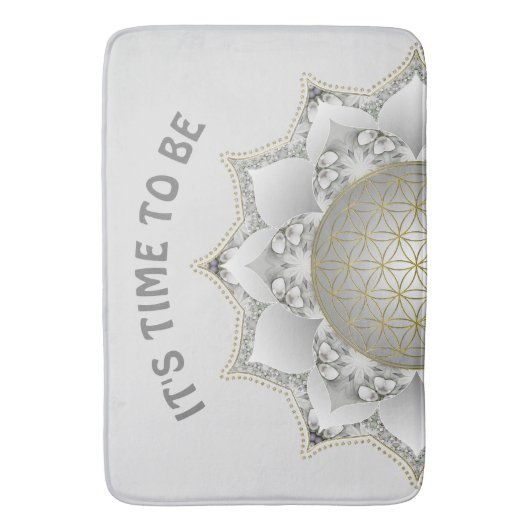 Bloem van het leven - bloesems Mandala 1 Badmat (Voorkant Verticaal)